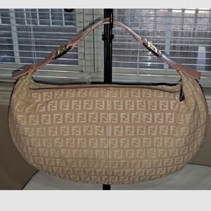 Fendi Baguette  Zucchino Hobo Shoulder Handbag